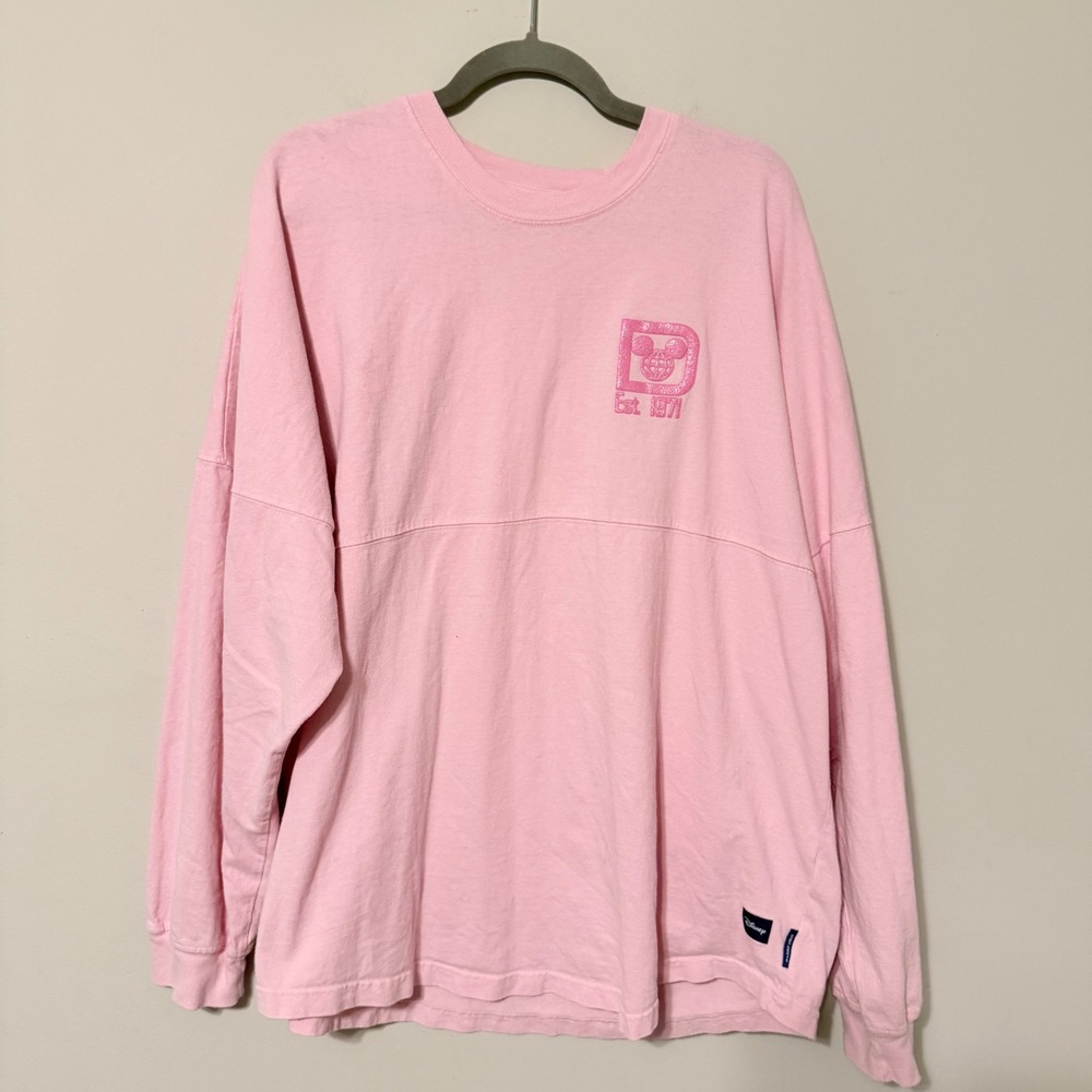 Walt Disney World Spirit Jersey Pink Glitter Logo Graphic XL